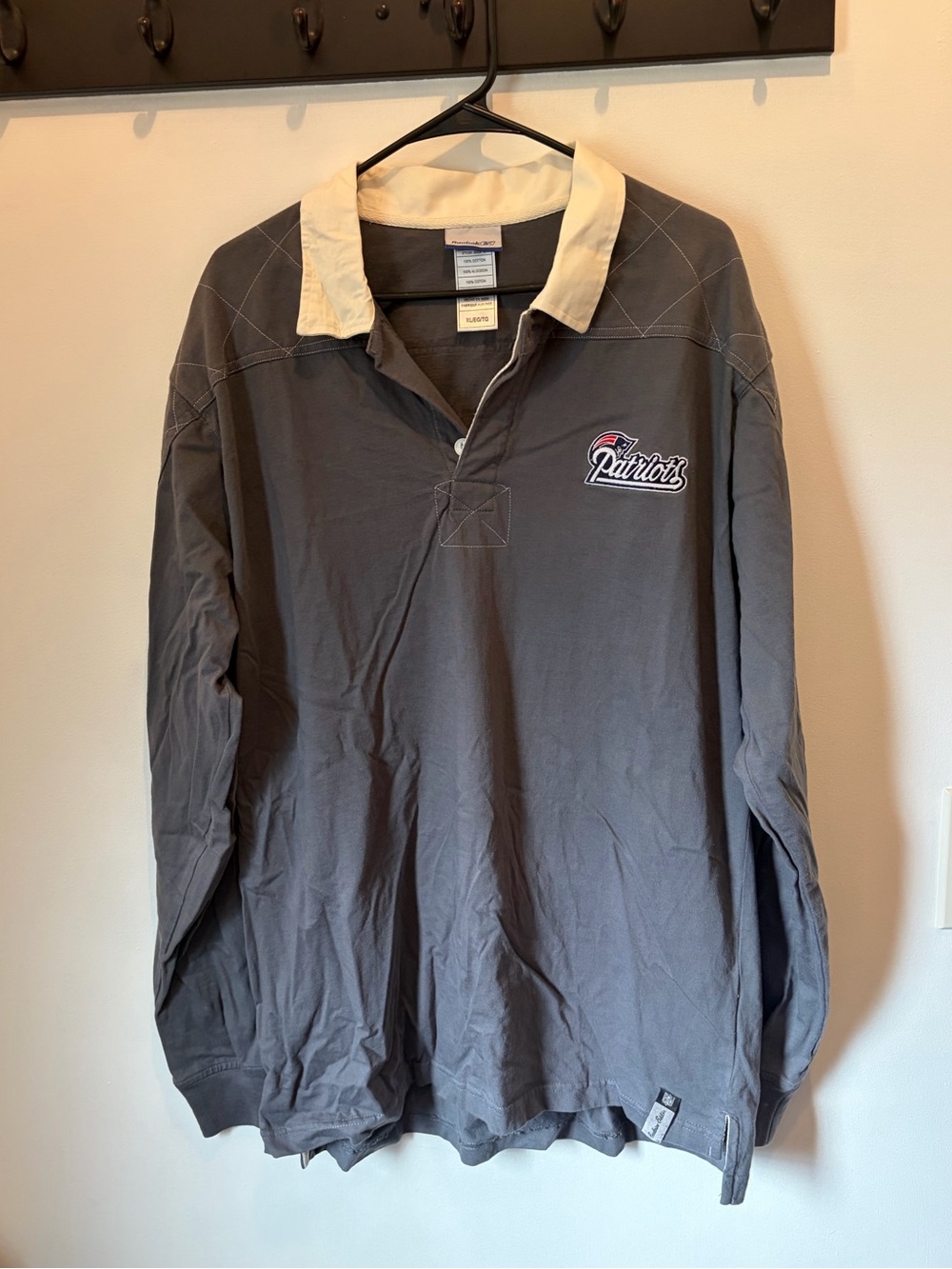 New England patriots long sleeve shirt with collar size extra large Reebok
